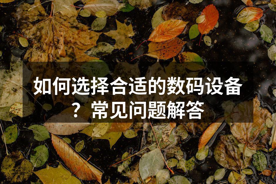 丰富的数码设备选择